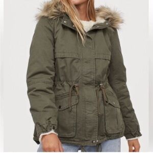 H&M army jacket with hood